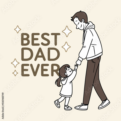 Glittery Best Dad Ever Drawing