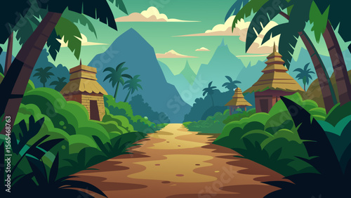 sunset in the jungle