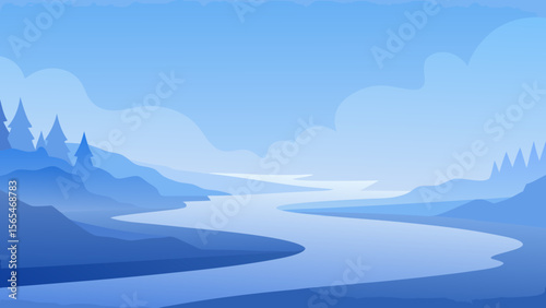 winter landscape with mountains