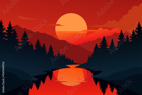 sunrise in mountains
