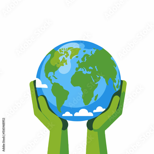 Earth in Our Hands-Protecting Our Planet-Sustainable Future-Environmental Awareness-Global Responsibility-Green Initiatives-Save the Earth-Climate Action-Ecology-World Globe