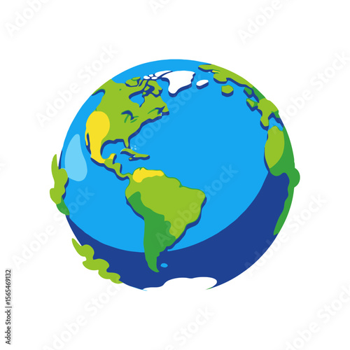 Cartoon Earth Globe Illustration-Colorful World Map Image-Geography and Education Concept-Continents and Oceans Depicted-Educational Resources Graphic