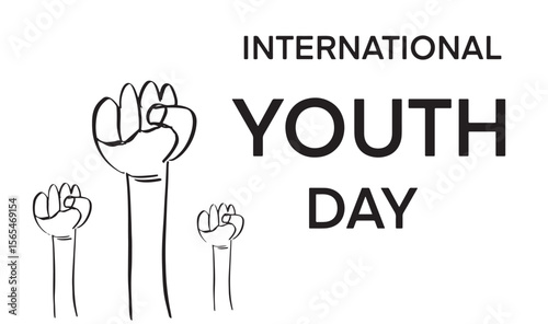 international youth day fist friendship community global drawing element black color design graphic togetherness happy international Youth Day awareness freedom event international Youth Day community