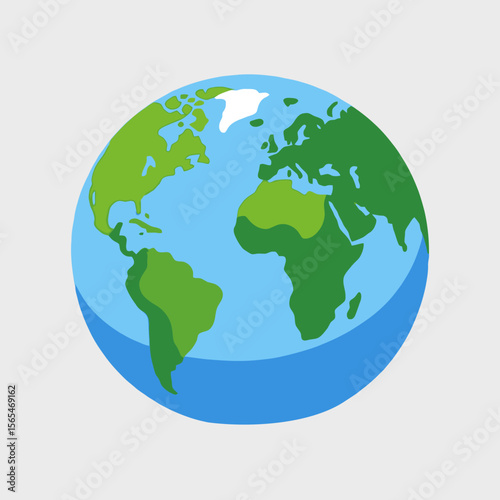 Cartoon Earth Globe Illustration-World Geography Clipart-Continents and Oceans-Global Awareness Graphic-Educational Resource-Planet Earth Vector Image