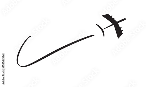 Airplane flight airport plane fliy wing line element design drawing black color object icon logo travel trip tourism tourist vacation trip holiday freedom aeroplane beach adventure travel enjoyment 