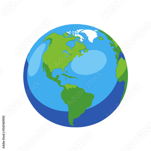 Earth Globe Illustration-Graphic World Map of America-Digital Planet Earth Image-Educational Geography Visual-Global Awareness Design-Environmental Theme