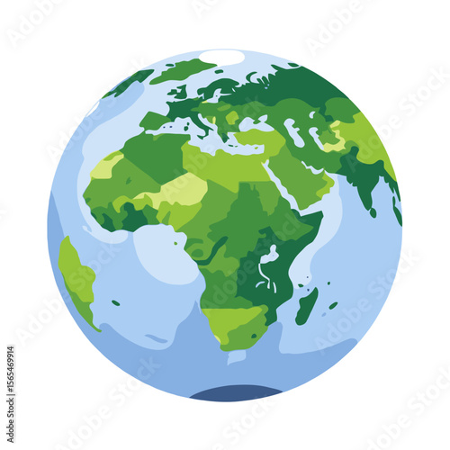 Earth Globe Illustration-World Map Featuring Africa & Europe-Geography and Cartography Image-Educational Resource for Global Studies