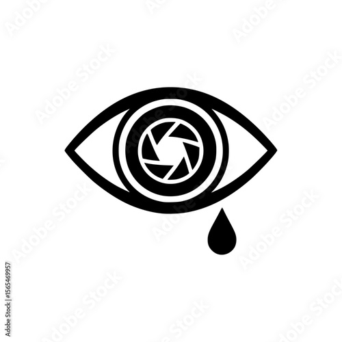 A camera lens icon symbolizing emotional storytelling or photojournalism