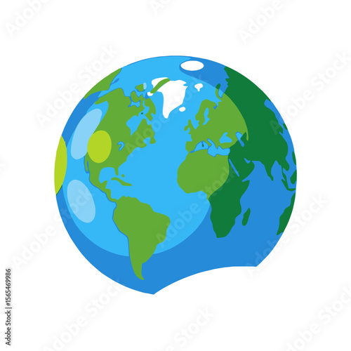 Earth Illustration-World Map Graphic-Continents and Oceans-Global Awareness Image-Educational Resource-Geography Concept-Planet Earth Design-Cartography Visual-World Icon