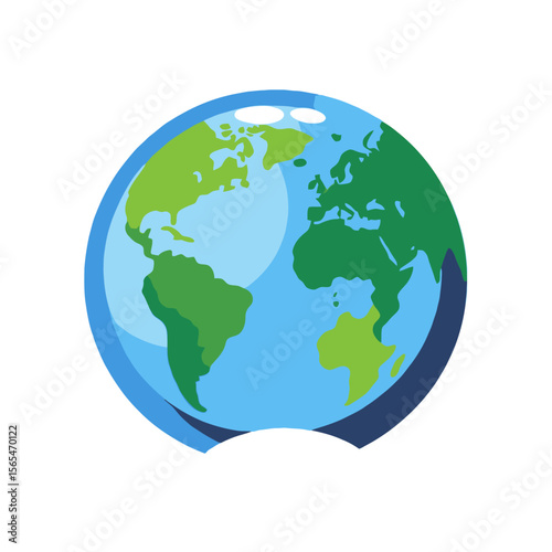 Globe Illustration-Earth with Continents-World Geography-Educational Resources-Global Awareness-Geographic Visualization-Earth Day-Planet Earth
