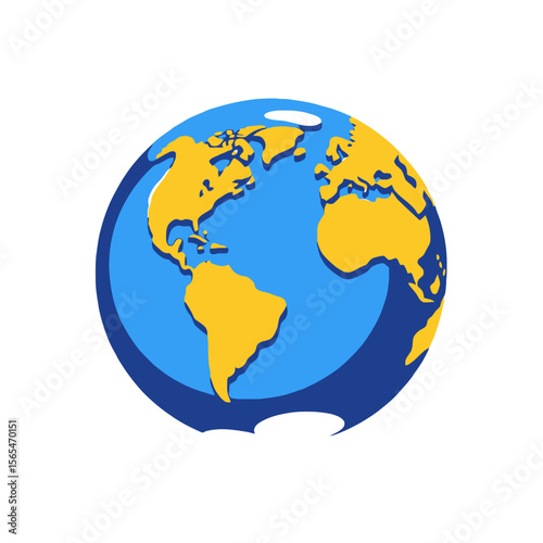 Globe Illustration - Depicts Earth with Continents- Perfect for Geography and Global Studies- Educational Resource with Vibrant Colors