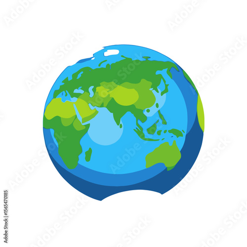 Globe Illustration Featuring Asia and Australia-World Geography Artwork for Educational Projects-Cartoon Earth Image for Kids Presentations