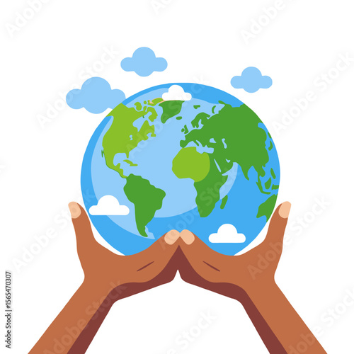 Protect Our Planet-Hands Holding Earth-Environmental Conservation-Sustainable Living-Global Awareness-Eco Friendly-Climate Change Solutions