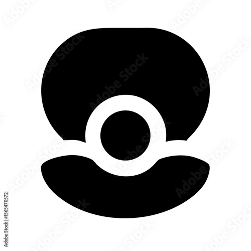 Pearl in an oyster shell icon vector illustration