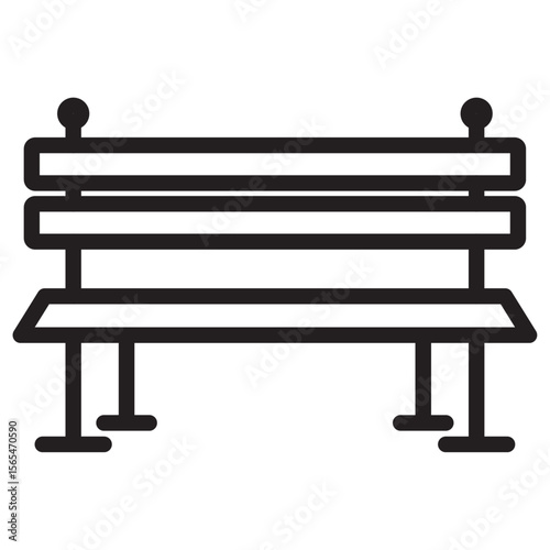 Bench icon thin vector sign symbol