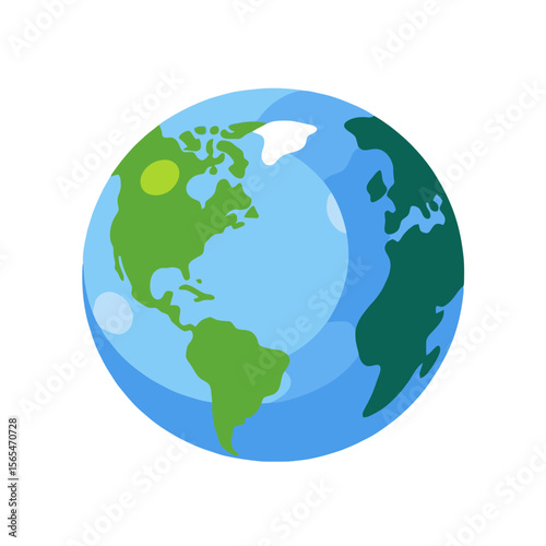 Cartoon Globe Illustration-Depicts Earth Showing Continents-Perfect for Educational Materials-Geography and Science Concepts-World Travel Inspiration