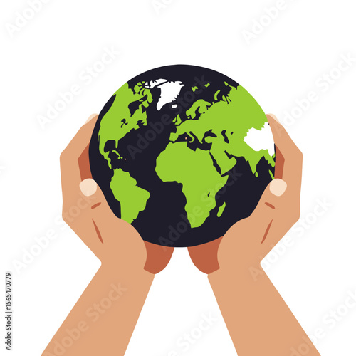 Hands Holding the Earth-Protecting Our Planet-Environmental Awareness-Sustainability and Conservation-Care for the Earth-Go Green-Save the Planet Initiative