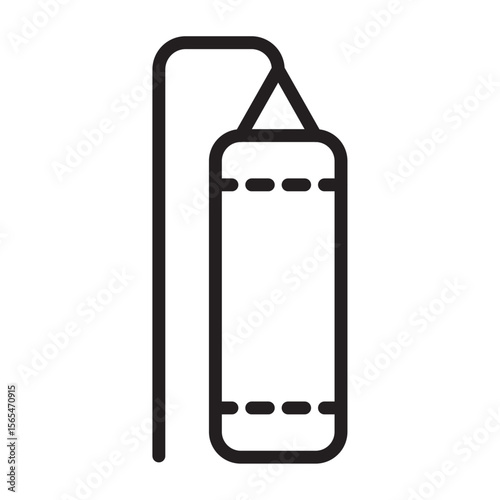 Boxing punch bag icon thin vector sign symbol