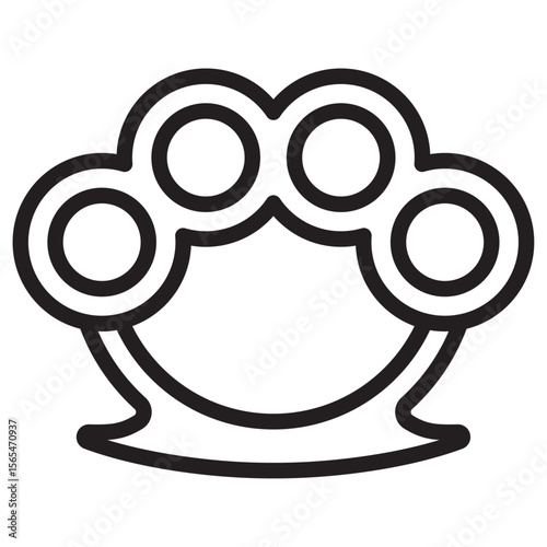 brass knuckles icon thin vector sign symbol