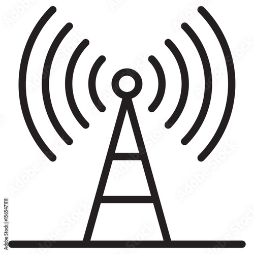 Broadcast Icon thin vector sign symbol