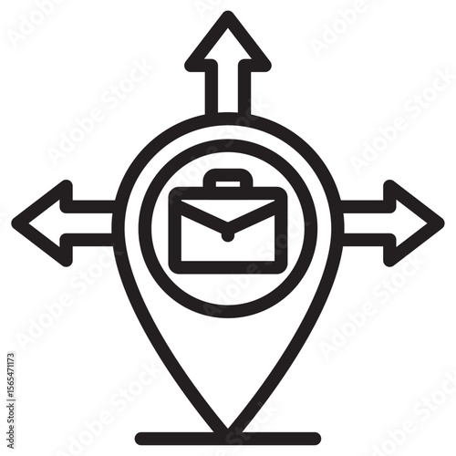 Business expansion icon thin vector sign symbol