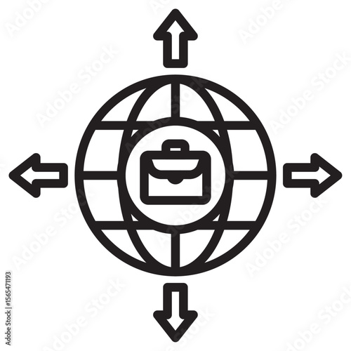Business expansion icon thin vector sign symbol