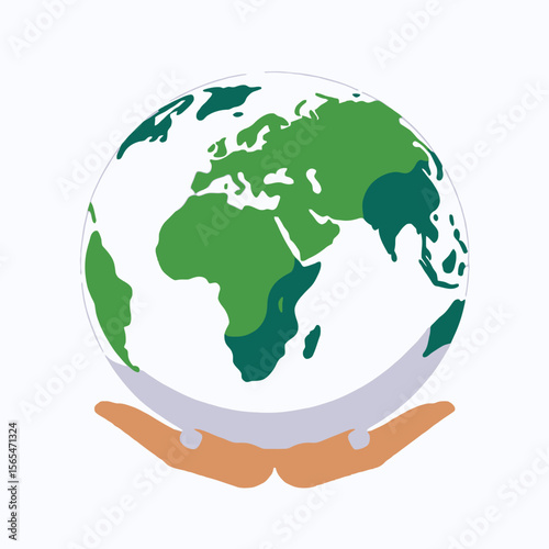Hands Holding the Earth Globe Illustration-Protecting Our Planet Concept-Earth Day Graphic-Environmental Awareness Image-Sustainable Future Design-World in Our Hands Icon
