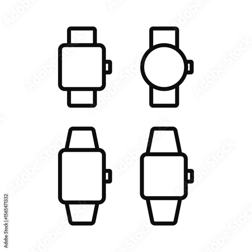 smartwatch icon set collection vector design outline style