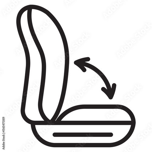 Car seat adjustment icon thin vector sign symbol