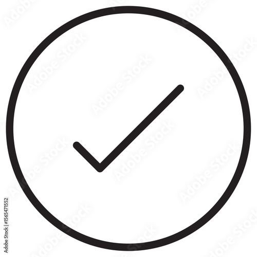 Check sign icon thin vector sign symbol