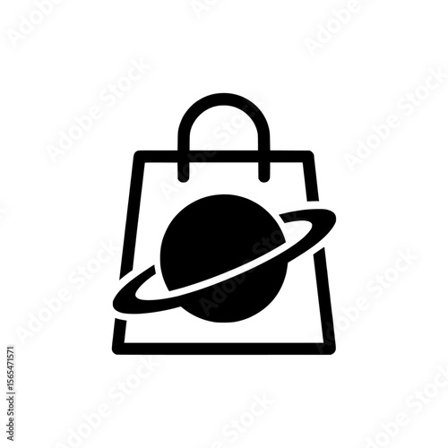 A shopping bag representing global commerce or conscious consumption