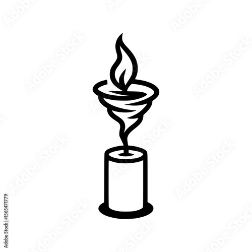 A tornado flame candle icon