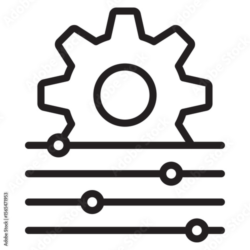 control panel icon thin vector sign symbol