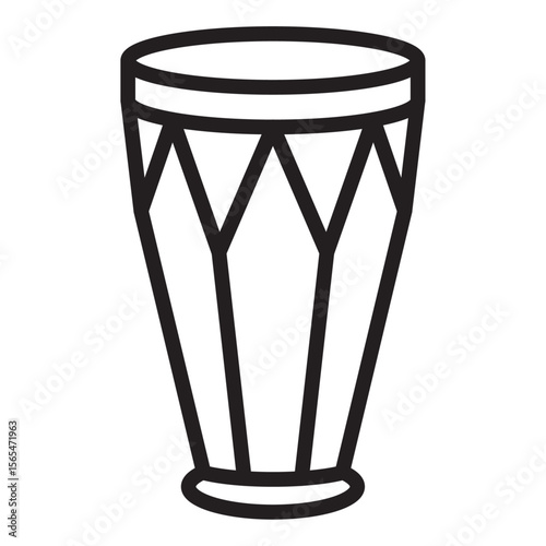 Conga drum icon thin vector sign symbol