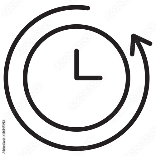 counterclockwise rotation icon thin vector sign symbol