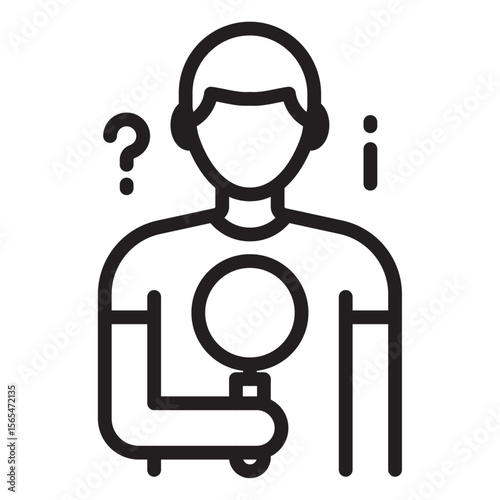 Curiosity icon thin vector sign symbol