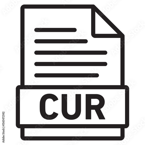 CUR File Document Icon thin vector sign symbol