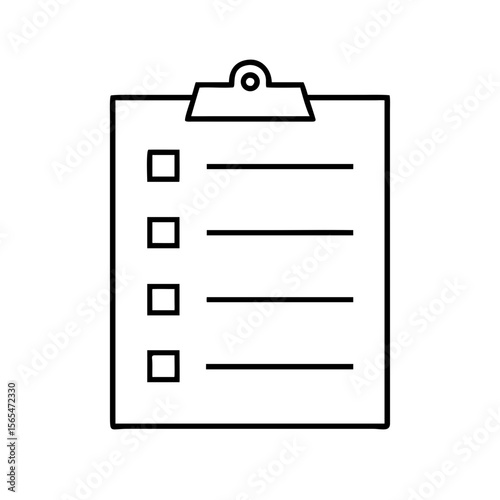 Vector icon of a clipboard with a checklist isolated on white background