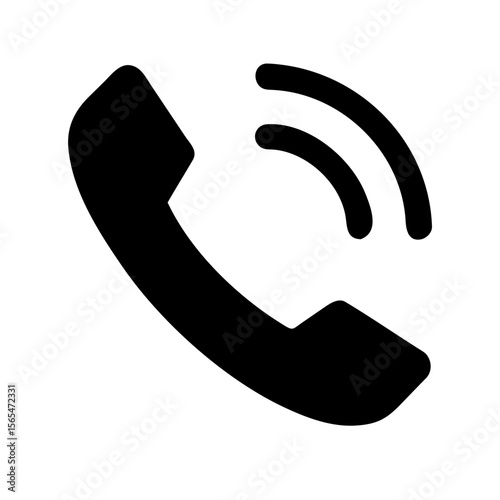 Vector icon of a ringing telephone receiver isolated on white background