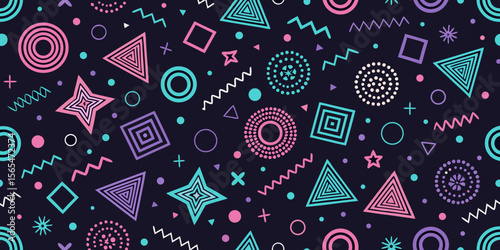 vector seamless pattern with various shape