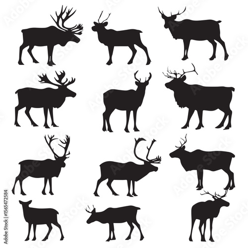 caribou silhouette set
