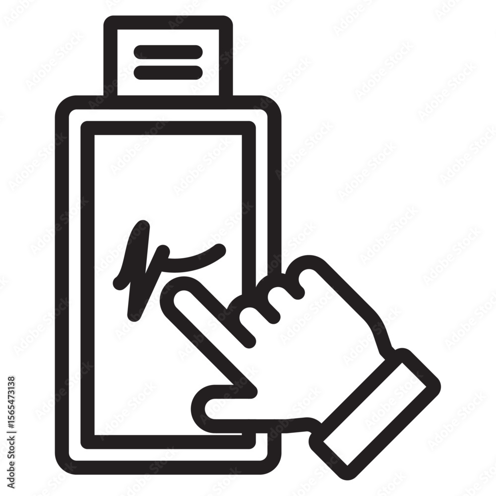 Finger confirms signature icon thin vector sign symbol Finger confirms signature icon thin vector sign symbol