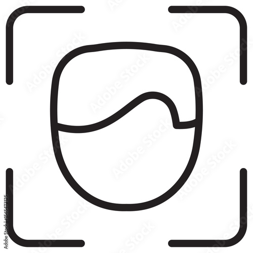 face detection icon thin vector sign symbol