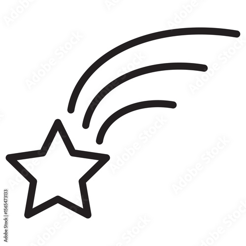 Falling Star Icon thin vector sign symbol