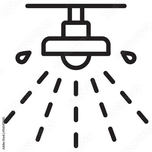 fire sprinkler icon thin vector sign symbol