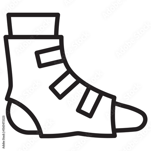 Foot splint icon thin vector sign symbol