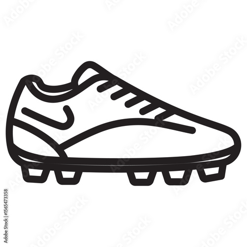 football soccer shoes icon thin vector sign symbol