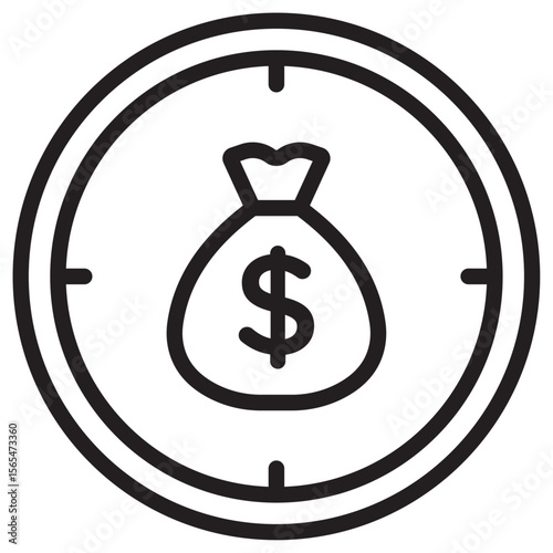 Funds hunting icon thin vector sign symbol