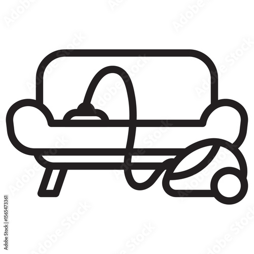 Furniture dry cleaning icon thin vector sign symbol