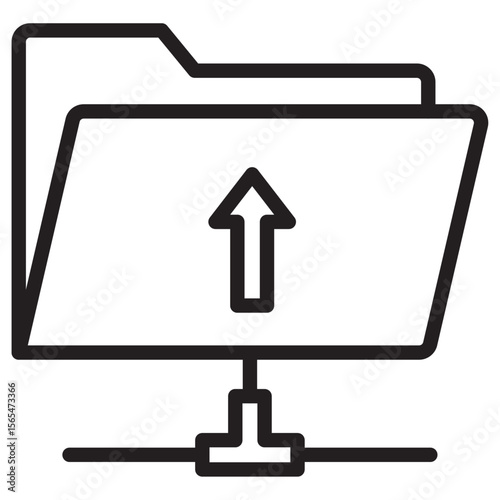 FTP navigate up icon thin vector sign symbol